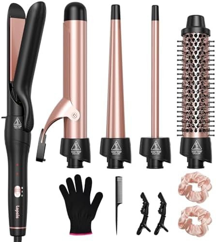 Clamped interchangeable curling iron set