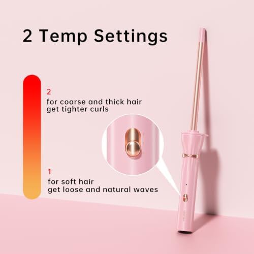 Small pink ceramic tiny curl wand — photo 5