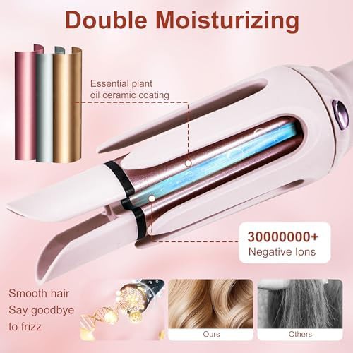 Pink automatic curler and straightener set — photo 4
