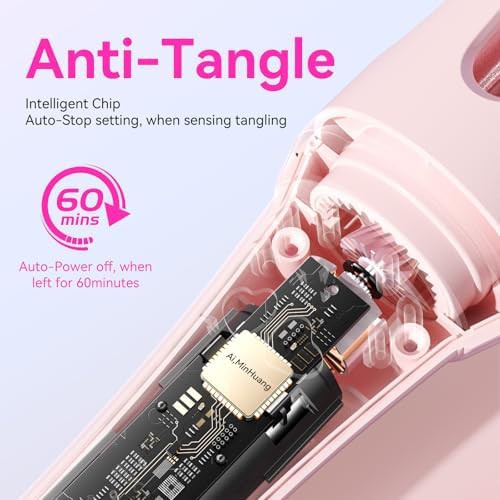 Pink automatic rotating ceramic curling wand — photo 4