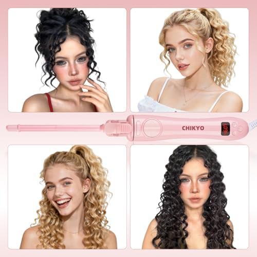 Small rotating pink iron for short hair — photo 4