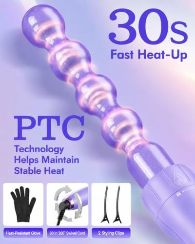 Ceramic curling wand and hair crimper set — photo 5