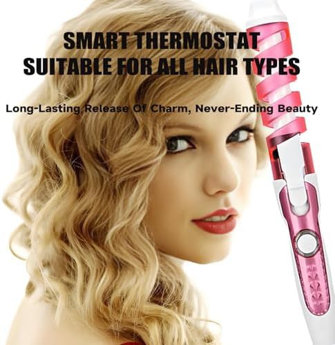 Pink spiral curling wand with negative ions — photo 4