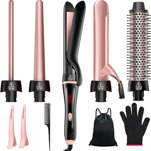 Ceramic wand with thermal brush and straightener