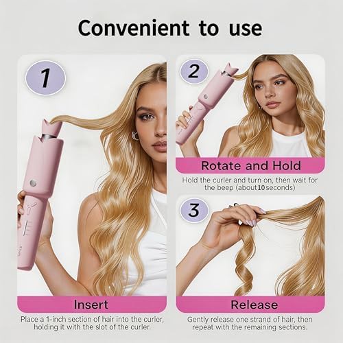 Cordless pink portable curling iron — photo 5