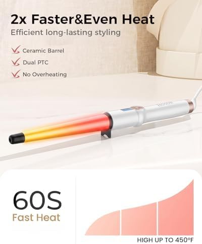 Tapered 0.5 inch ceramic curling wand — photo 3