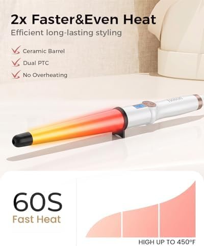 Tapered ceramic 0.75 inch curling wand — photo 3