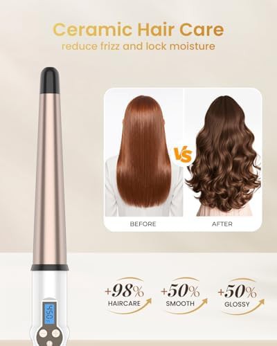 Tapered ceramic 0.75 inch curling wand — photo 4