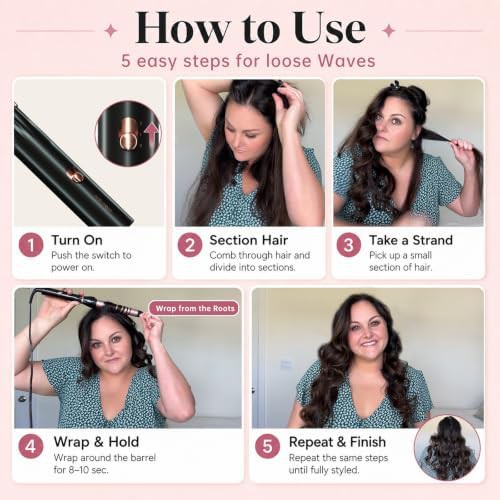 One inch ceramic curling wand for loose waves — photo 3