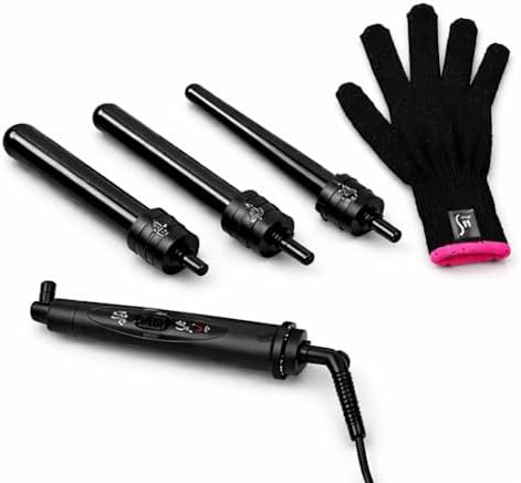 Black ceramic three in one curling set