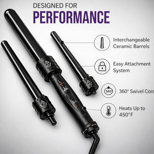 Black ceramic three in one curling set — photo 4