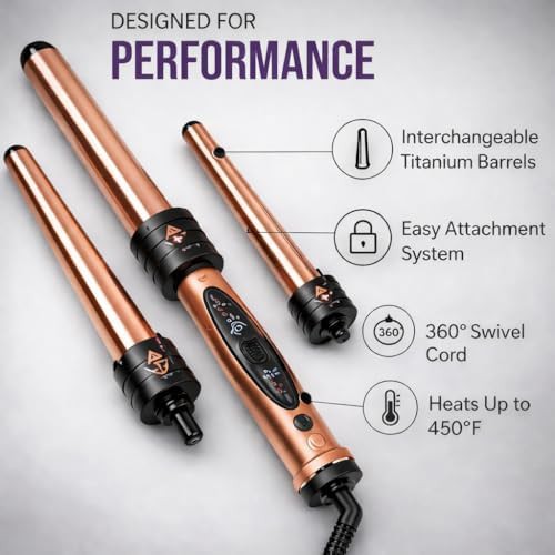 Rose gold interchangeable tapered curling wand — photo 4