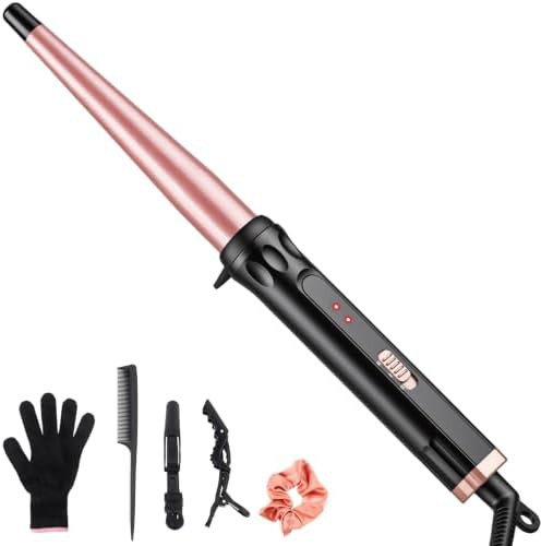 Tapered curling wand for natural curls