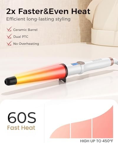 Tapered ceramic 1 inch curling wand — photo 3