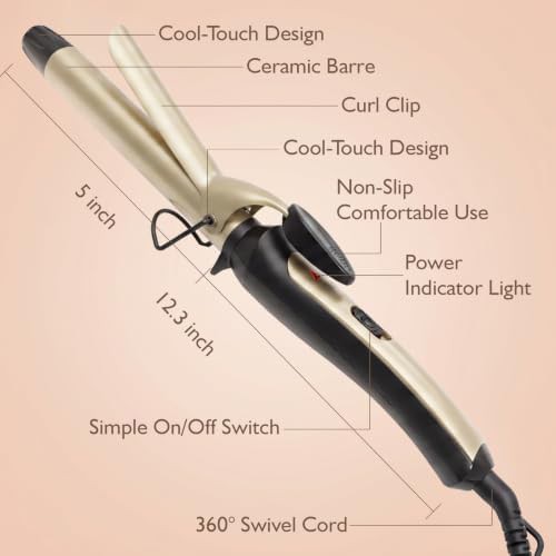 Tapered one inch ceramic curling wand — photo 5