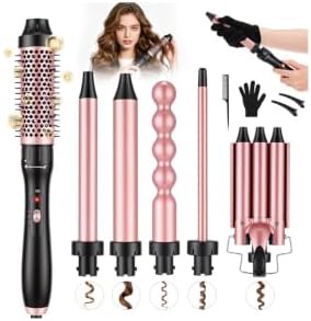 Interchangeable curling set with thermal brush and waver