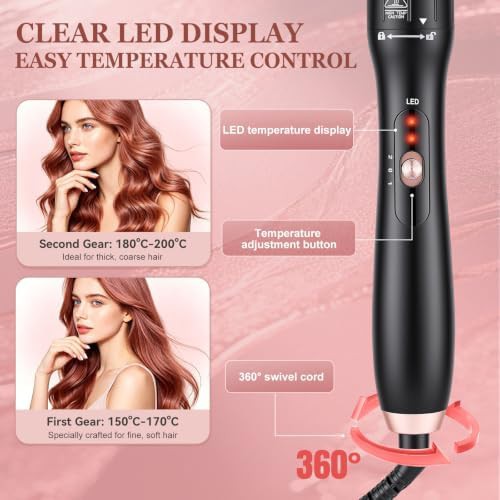Interchangeable curling set with thermal brush and waver — photo 4